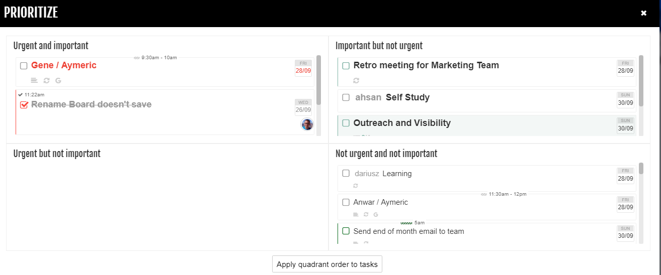 Prioritize Calendar Tasks